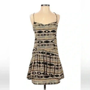 Volcom | Tan & Black Bohemian Vibes Coastal Beach Dress Size S Small